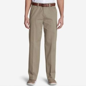 Eddie Bauer NEW Men's 34x32‎ Tan Chino Wrinkle Free Relaxed Fit Dad Core Pants